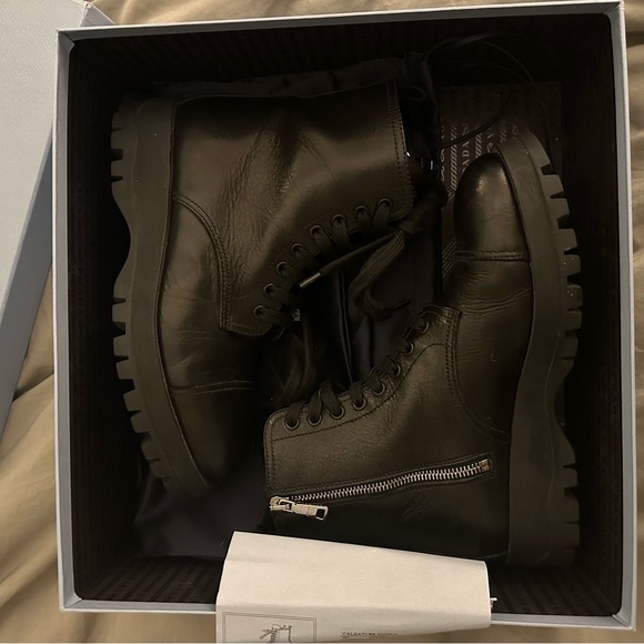 Black Prada combat boots worn 1x - Picture 4 of 4